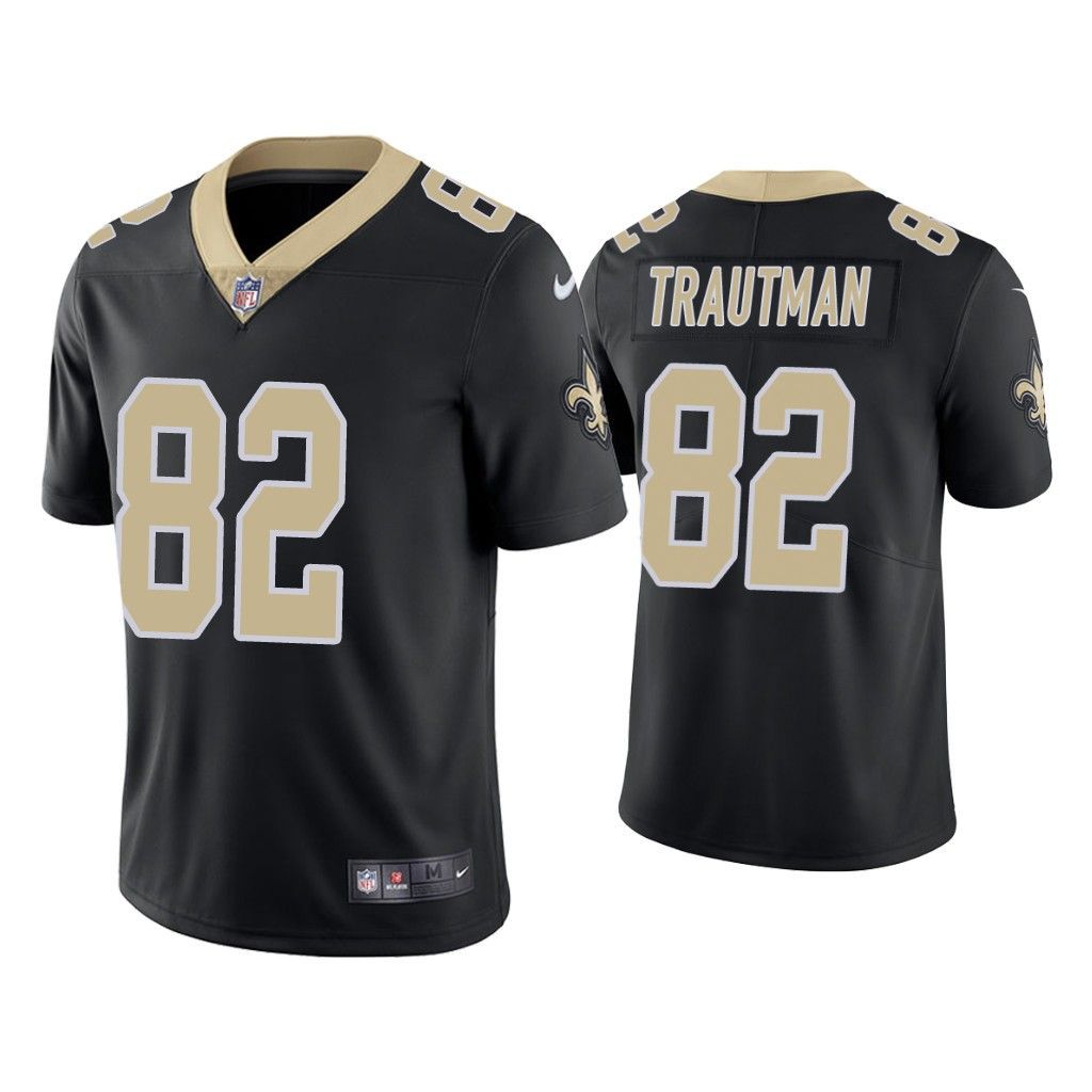 Men New Orleans Saints #82 Adam Trautman Nike Black Vapor Limited NFL Jersey